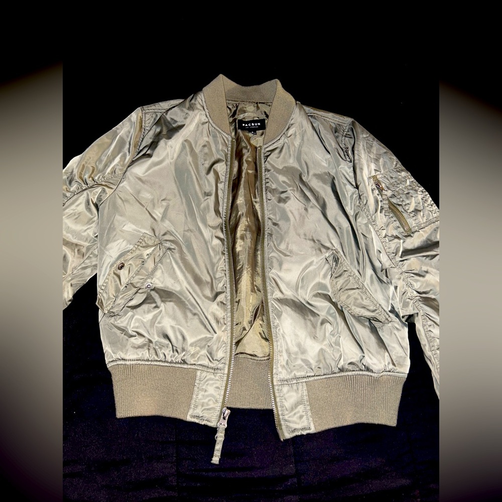 PacSun Mens Green bomber jacket